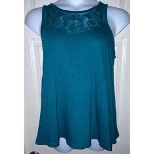 Torrid Tank Top Teal Lace Detail sz 0